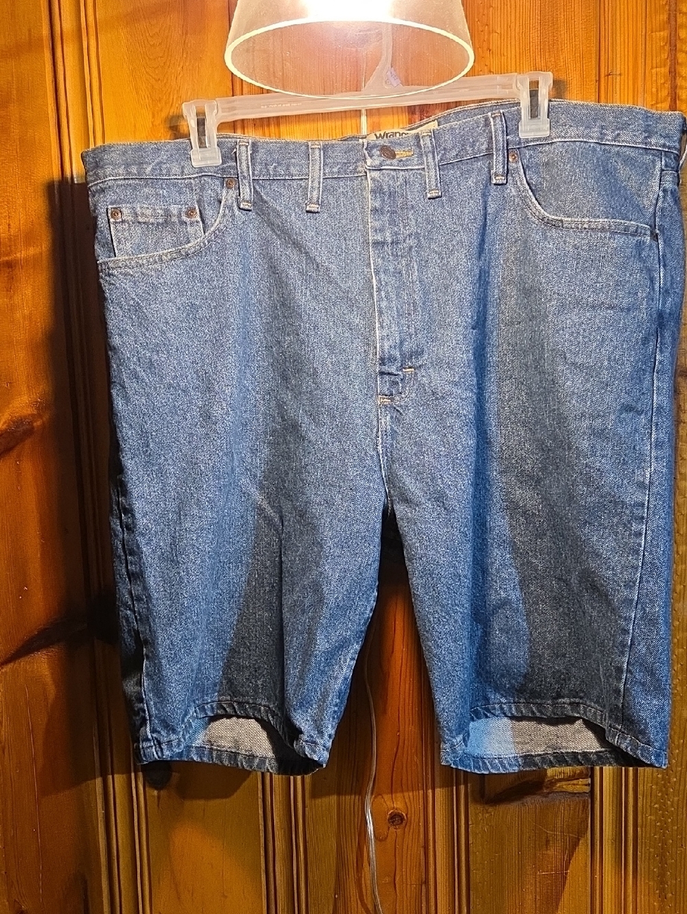 Wrangler Light Blue Denim Jeans Shorts with Red Logo Tag